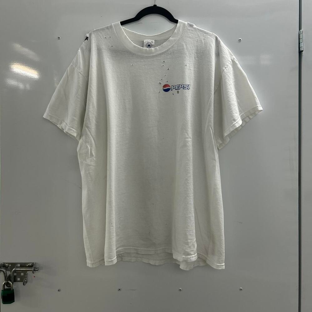 VTG White Pepsi tee with distressed details